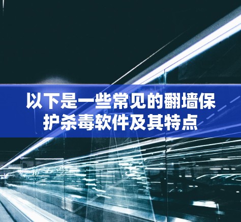 以下是一些常见的翻墙保护杀毒软件及其特点
