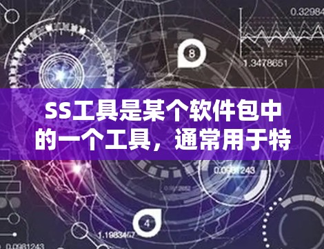 SS工具是某个软件包中的一个工具，通常用于特定的应用场景，如开发、数据分析或项目管理。为了下载安装SS工具，可以按照以下步骤进行